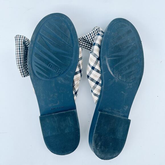 Miista London Valerie Plaid Tartan Bow Sandals Slides Flats Knot 38 Leather 7.5 - Picture 8 of 8